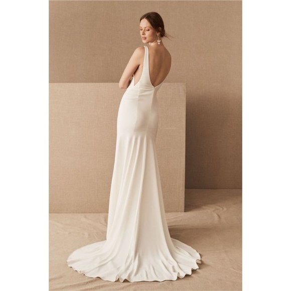 BHLDN Watters Hyde Wedding Gown Size 8 Crepe - Picture 11 of 12